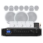 Power Dynamics 12x Speakers Bluetooth Amp 100V Line 3 Room Multizone Background Music System