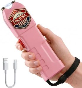 MagiUSA 989 Rechargeable Stun Gun for Self Defense, LED Flashlight, Pink