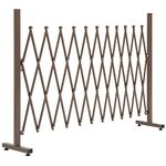 Outsunny Expanding Trellis Fence Freestanding Aluminum Alloy Movable Fence Foldable Garden Screen Panel Pet Safety Fence for Patio Lawn Decoration, 300cm x 103.5 cm, Dark Brown