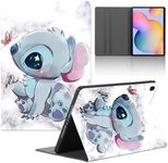 Cartoon Tablet Case for iPad Air 2 9.7 Inch for Women Men Girls Kids,Cute Anime Kawaii Character Cases Marble White Folio PU Leather Stand Cover Shockproof Protective Funda