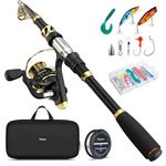 Magreel Telescopic Fishing Rod and Reel Combo Set with Fishing Line, Fishing Lures Kit& Accessories and Carrier Bag for Saltwater Freshwater