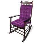 ELFJOY Rocking Chair Cushions Rocking Chair Pads for Wooden Rocking Chair Cushion for Rocking Chair Premium Tufted Back and Seat Cushion 2 Piece Set (Purple)