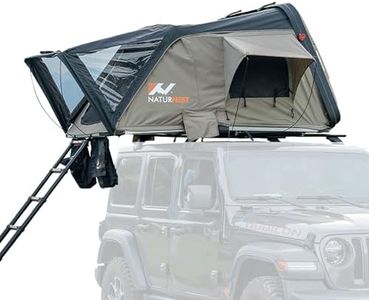 Naturnest Hardshell Roof Top Tent, All-Weather Overland Camping for SUV, Truck, 4-Season 2-3 Person HeavyDuty Rooftop Tent with Memory Foam Mattress, Built-in LED Lighting & Ventilation System