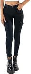 Noir Triple xxx Women's Cargo Pants Skinny Trousers Stretch Joggings Skinny Jeans UK 6-14 (as8, Numeric, Numeric_8, Regular, Regular, Black)