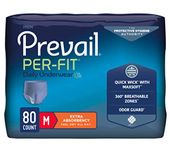 Prevail Per-Fit for Men Daily Protective Underwear - Pull-up Disposable Adult Diaper for Men - Extra Absorbency - Medium - 80 Count (4 Packs of 20)
