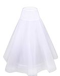 Flora 1-HOOP 2-NET Bridal Wedding Petticoat/Prom Underskirt,Spandex Waistband(XSmall-Medium) White