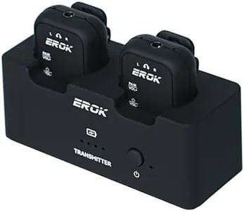EROK 2.4G Wireless in-Ear Monitor System,Stereo Low Latency,Transmitter with Charging Base & Auto-Pairing Receivers,One-to-More for Home Recording & Small Gigs(1*Set)