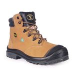 KPR Men's Women's M-222 CSA Approved ESR 6" Wide Waterproof 3M Thinsulate Safety Boot, Nubuck Wheat Men's US 11