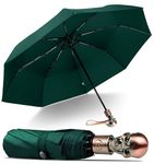 Lejorain Men's Black Skull Umbrella - Cool Luxury Auto Open Close Collapsible Umbrella Windproof for Men