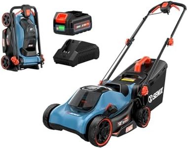 SENIX 20V 13" Cordless Lawn Mower, 2-in-1 Electric Push Mower 4.0Ah Battery & Charger, Bagging, Mulching, 5 Position Height Adjustment, for Garden Yard