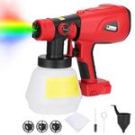 Aliarm Cordless Paint Sprayer for Milwaukee M18 18V Li-ion Battery,200W HVLP Brushless Motor Handheld Paint Sprayer Gun with 4 Size Nozzles 3 Patterns for Furniture Walls Fence Door(No Battery)