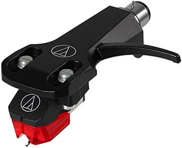 Audio Technica AT-XP5/H Headshell/Elliptical Bonded Stylus DJ Phono Cartridge Combo Kit Universal 1/2 Mount for 4-Pin (Black/Red)