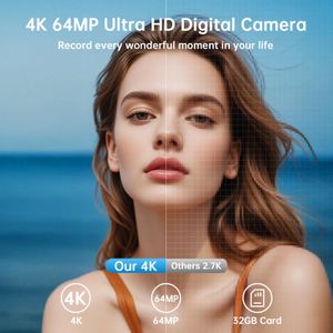 4K WiFi Vlogging Camera – 64MP Video, High-Resolution Content Creator