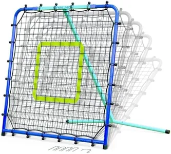 SIYALAICH Baseball Rebounder Net 3 x 3 FT, Bounce Back Net Fielding Trainer,with 5 Adjustable Angles,UV & Weather Resistant Bungee Net,for Kids Baseball & Softball,Cricket,Lacrosse,Volleyball Training