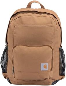 Carhartt Single-Compartment, Durable Pack with Laptop Sleeve and Duravax Abrasion Resistant Base, 23L Backpack Brown, One Size