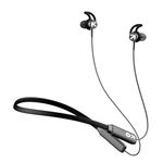 GOBOULT Newly Launched EQCharge Bluetooth Earphones with 32H Playtime, Zen ENC Mic, Dual Device Connectivity, Type C Fast Charging, 14.2mm Bass Driver, Made in India, IPX5 Silicon (Jet Black)
