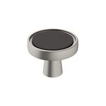 Amerock | Cabinet Knob | Matte Black/Satin Nickel | 1-3/8 inch (35 mm) Diameter | Mergence | 1 Pack | Drawer Knob | Cabinet Hardware