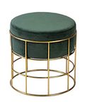 Pikify Perfect Posture Iron Pouffes & Ottomans Stool [Made in India] (35CM:Diameter, Forest Green)