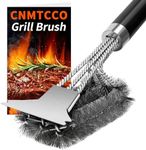 CNMTCCO Grill Brush and Scraper - 45cm Extra Long Stainless Steel BBQ Cleaner, Heavy Duty 360° Wire Bristles for Gas, Charcoal, Electric & Weber Barbecue Accessories - Rust Proof & Safe