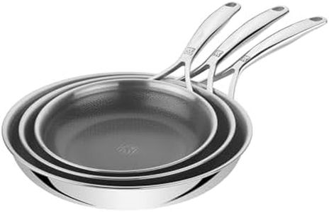 ZWILLING Peak 3-Piece Frying Pan Set (20, 24, 28 cm), Ceraforce HyCoat, 18/10 Stainless Steel