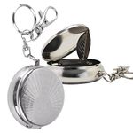 Cig-U Portable Mini Ashtray- Stainless Steel - with Key Ring- Cigarette Rest - 2 Pcs