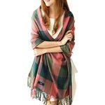 Scarf for Women - Winter Tartan Scarf Long Scarves Plaid Warm Shawl Wraps Blanket Scarf for Ladies Tassel Shawl Long Stole