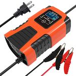 Car Battery Charger, 6V/12V 2Amp Smart Automatic Trickle Charger,Pulse Repair Battery Maintainer for Motorcycle Truck Lawn Mower Boat Marine RV SUV ATV SLA Wet AGM Gel Lead Acid Battery Desulfator