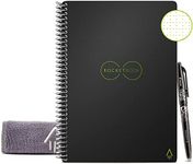 Rocketbook Reusable Digital Notebook - Smart Notepad A5 Black, Wirebound Note Book To Do List Pad, Dotted Paper with Frixion Erasable Pen and Wipe, Office Gadget with Rocketbook App Reduce Paper Waste