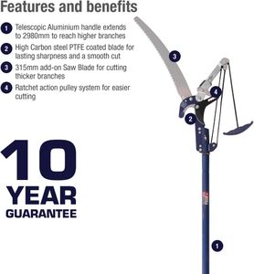 Spear & Jackson Telescopic Tree Pruner – Extendable Garden Lopper