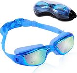 Rapidor Swim Goggles for Men Women Teens, Anti-Fog Leak-Proof, RP905 Series Multiple Choices (Blue- Mirrored Lenses)