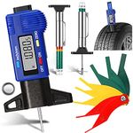 4 Pieces Tyre Tread Depth Gauge LCD Digital Tire Tread Depth Gauge with Inch and MM Conversion Color Coded Tire Tread Depth Measurement Tool Brake Lining Thickness Gauge for Car