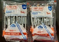 Dispovan Single Use Insulin Syringes With Needles for Diabetes U-100 [ 31G*6mm, 1ml ] ( Pack of 100 )