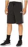 adidas Men's Standard Essentials Fleece 3-Stripes Shorts, Black/White, 4X-Large