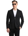 Arrow Men's Solid Full Sleeve Slim Fit Notch Collar Polyester Blazer Black