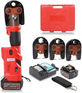 GKV Press Tool 18V Electric Crimper, Propress Tool for Copper Pipe with 3 Jaws (1/2" 3/4" 1"), Includes 2×4Ah Batteries & Fast Charger (4063-B)