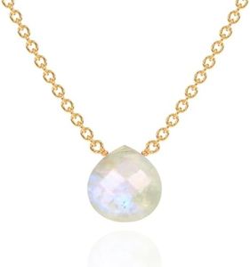 Moonstone Necklace for Women, Premium Gold Heart Necklaces for Women - Tarnish Free 18K Gold Vermeil Certified S925 Classic Statement Necklace Gold Jewelry for Women - Mothers Day Gifts for Mom Wife
