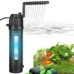 BAITAI Internal Fish Tank Filter,Aquarium Filter with UV Steriliser Turns Green Water to Clear,Multi-mode(Aeration/Rainfall,etc) Filter Pump for 80-200L Aquariums,Flow Rate and Direction Adjustable