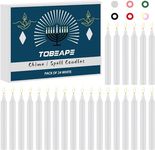 Tobeape Spell Chime Candles 24 pcs White Candle Sticks, 4" Tall Unscented Mini Taper Candle for Home Decor Dinner Weddings Shabbat Party Witchcraft Wiccan Altar Magic Tools Ritual Prayer Meditation