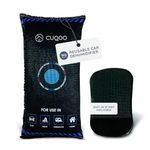 CUQOO 1kg Reusable Car Dehumidifier Bag for Car Interior - Moisture Absorber for Car with Dashboard Mounting Anti-Slip Mat | Microwave Fast Reactivated Packets | Rechargeable Car Dehumidifier (1 Pack)