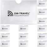 OW-Travel RFID Card Protector Sleeves.Bank Card Security Protector.Skimming Card Guard Defender Holder.Skim Guards.Wallet Blocking Sleeve Holders Credit Cards.Contactless Card Protector Silver 10