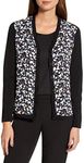 Anne Klein Women's Mixed Media Cardigan, Anne Black/Eton Blue Combo, Large