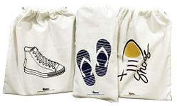 Arka Home Products Shoes Bags for Men (Set of 3 - White)