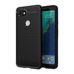 CEDO Google Pixel 2 XL Rugged Cover | Armor TPU Military Grade Shockproof | Slim-Fit Anti-Slip Back Cover Case (Black)