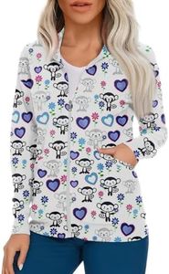 Scrubs for Women Set Scrub Jackets for Woman Scrub Jackets for Women Zip Up Long Sleeve Scrub Tops Women Nurse Jackets for Women Scrub Womens Scrub Jacket Scrubs Jacket for Women Turquoise S