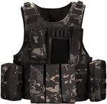 HUNTVP Tactical Vest Military Army Waistcoat Molle Assault Combat Airsoft Vest for Men Women CS Training Camping Hiking Hunting Outdoors (Type3-Camo)
