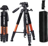 ZOMEi 188 cm Tripod Heavy Duty Tall Tripod Stand, Professional Travel Video Tripod Compatible with DSLR Cameras, Mobile Phones, Projector, Binoculars, Spotting Scope (Orange)