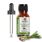 OKAVI Lemongrass Essential Oil for Aromatherapy - 100% Pure & Natural, Chemical-Free Aromatherapy Oil for Relaxation, Skin Care, Hair Growth, and Deep Sleep - 15ML