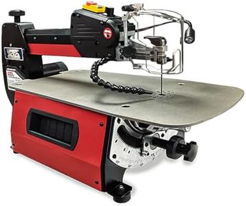 LUMBER JACK 22 Inch Variable Speed Scroll Saw with 80W Motor, Tilting Arm, LED Light, Dust Extraction, and Adjustable Air Blower, Ideal for Woodworking, Crafting & Industrial Applications