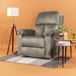 Wakefit Recliner Chair | 3 Years Warranty | Recliner Sofa, Recliner Sofa Set for Living Room, Recliner Sofa 1 Seater, Diwali Gifts, Single Seater Manual - Stargazer (Velvet Fabric, Stone Silver)