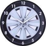 CIGERA 12 Inch Garage Wall Clocks with Car Wheel Dial, Silent Clock Movement and Battery Operated, Great Decor for Games Room,Garage Shop and Man Cave